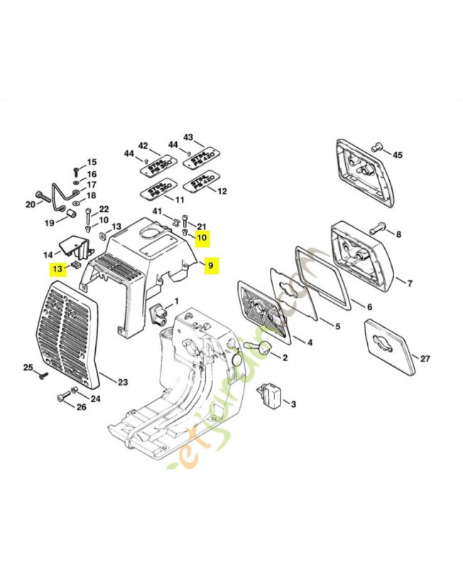 Capot moteur 4116-080-1604. Pièce de rechange Sithl 