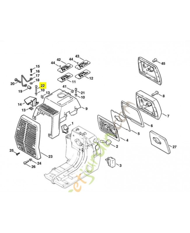 Vis cylindrique m4x25 stihl réf : 9022-313-0740