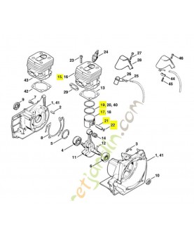 Cylindre+piston stihl ref.4116-020-1203