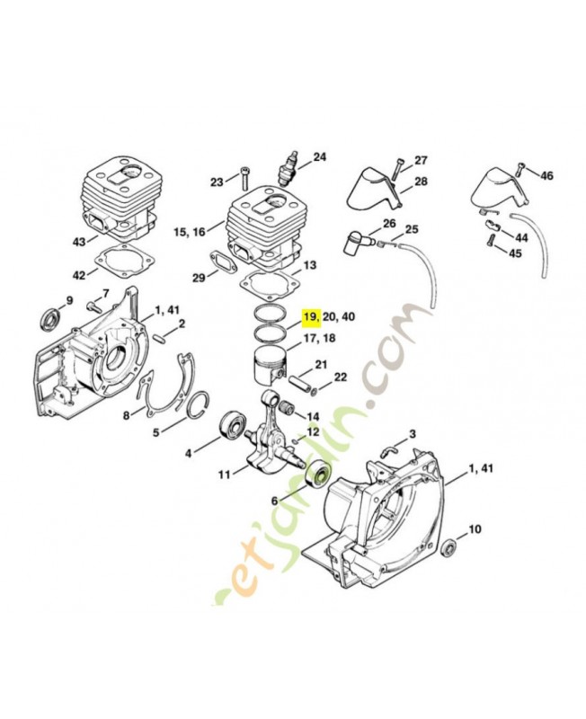 Segment d. 44x1,2 stihl réf: 4116-034-3000