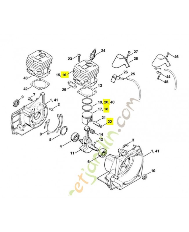 Cylindre piston d 46