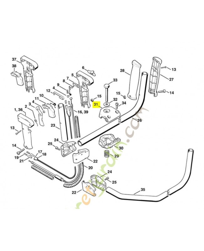 Monture serrage superieure Stihl ref. 4116-791-0610