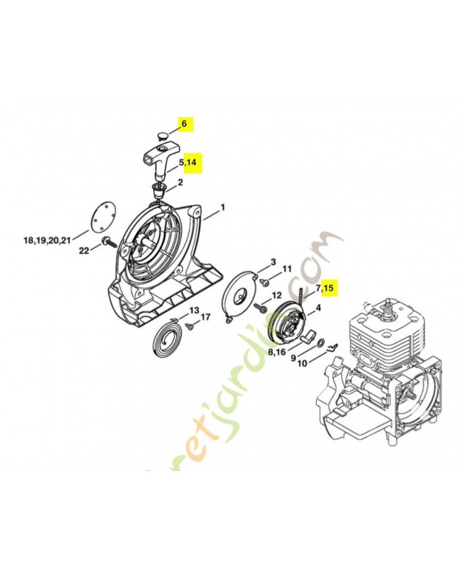 Poignée ElastoStart Ø 3 mm Stihl réf. 0000-190-3400