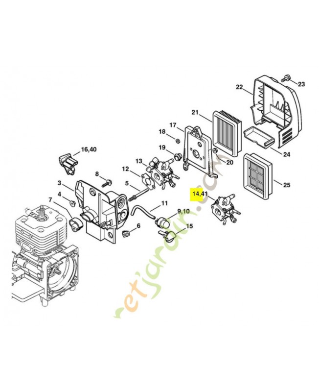Carburateur c1q-s34 stihl ref. 4128-120-0651