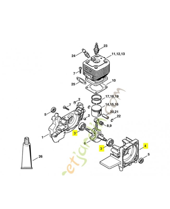 Carter moteur stihl ref. 4128-020-2900
