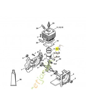 Segment de piston d.42x1,2mm Stihl Réf 1123-034-3003
