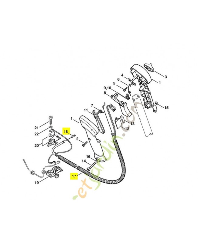 Câble des gaz 4128-180-1112. Pièce de rechange Sithl 