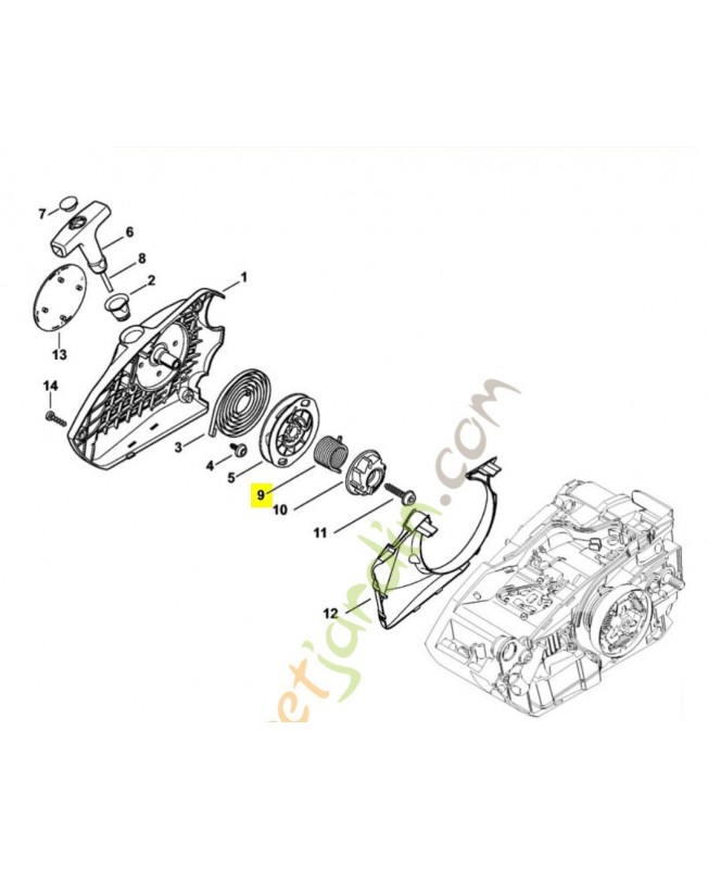 Ressort de torsion 1146-195-3500. Pièce de rechange Sithl / Vicking