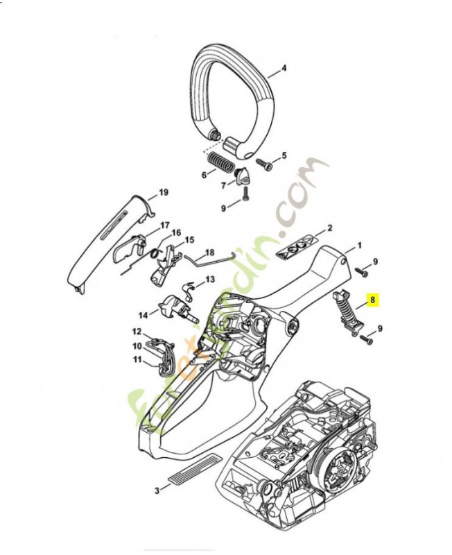 Ressort anti-vibration 1146-790-8300. Pièce détachée Stihl / Vicking