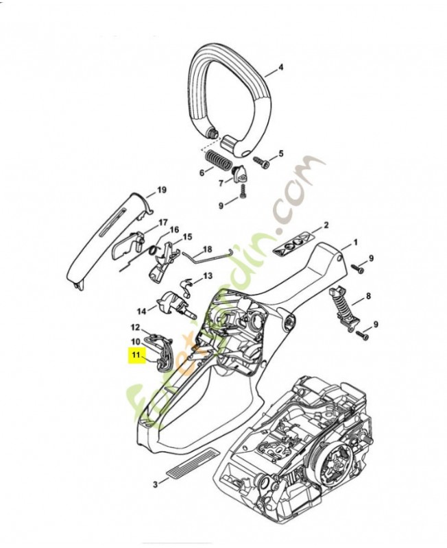Douille caoutchouc 0000-989-0507. Pièce de rechange Sithl / Vicking