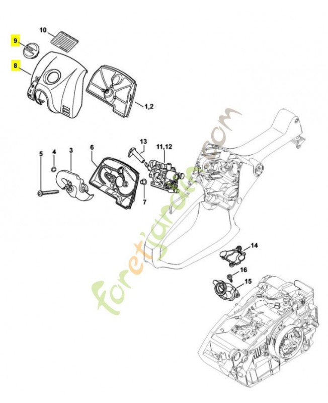 Couvercle carter carburateur 1146-140-1901. Pièce détachée Stihl / Vicking Couvercle carter carburateur 1146-140-1901. Pièce détachée Stihl / Vicking