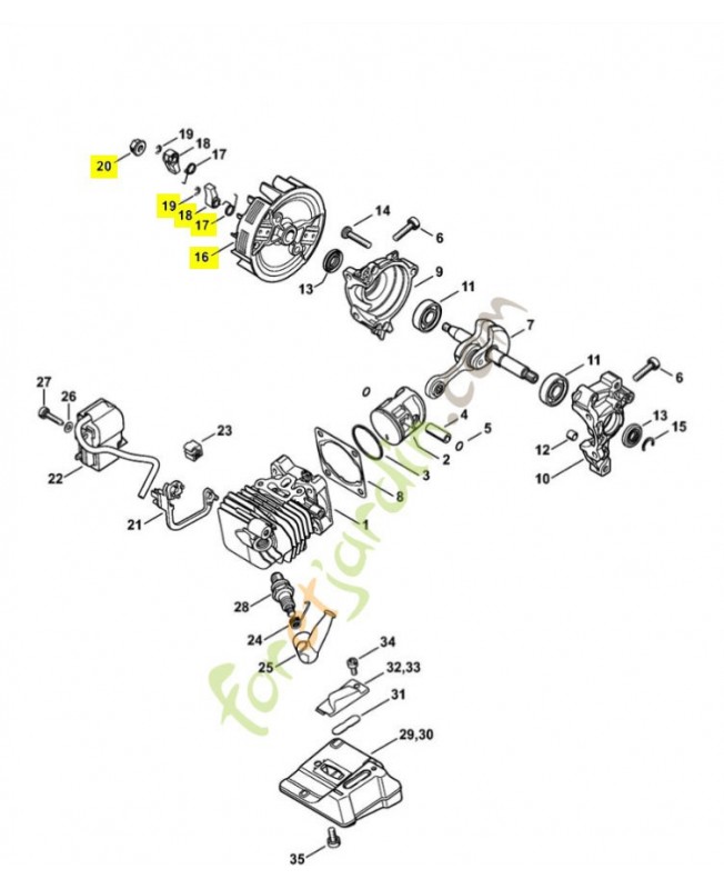 Rotor ms 150t 1146-400-1205. Pièce détachée Stihl / Vicking