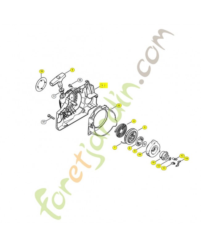 Lanceur complet ergos 1130-080-2114 - Pièce détachée Stihl