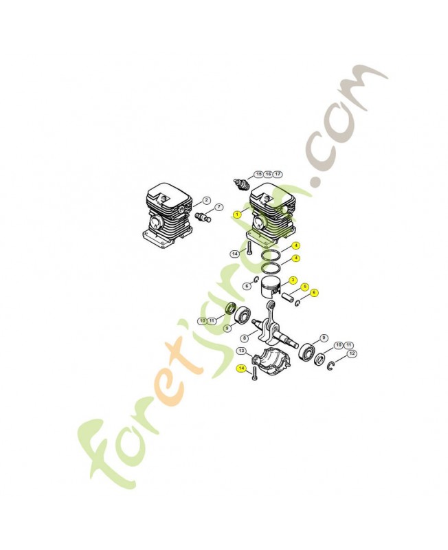  Cylindre avec piston