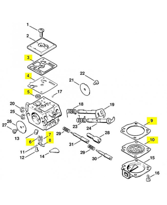 Repères 3 à 10 Joints