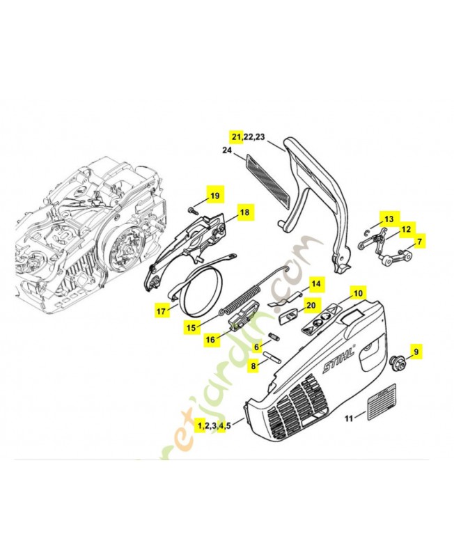 Couvercle de pignon complet