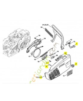 Couvercle de pignon nu