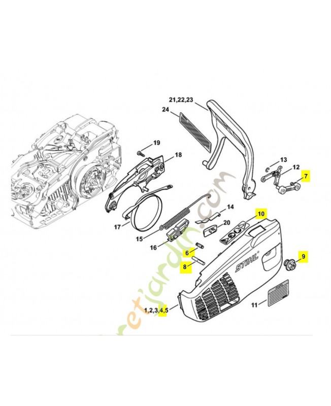 Couvercle de pignon nu