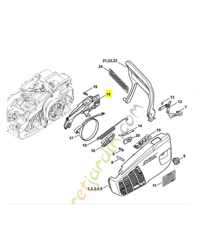 Couvercle 1137-648-7700. Pièce détachée Stihl / Vicking