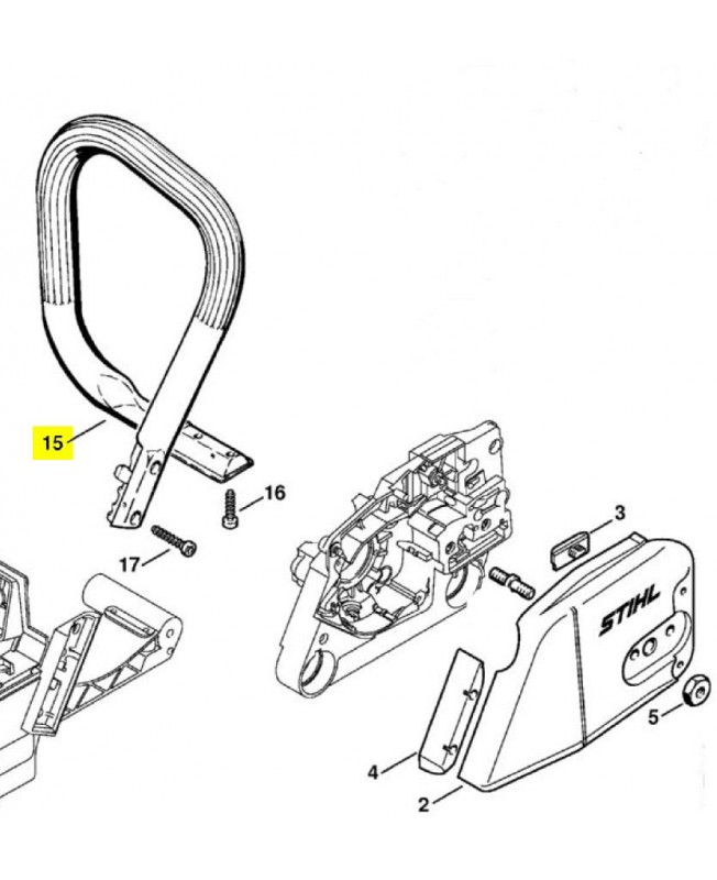Poignée tubulaire 1125-790-1750. Pièce détachée Stihl / Vicking