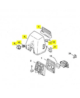 Couvercle carter carburateur 1125-140-1900. Pièce détachée Stihl / Vicking