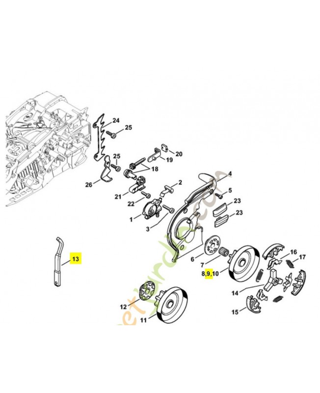 Pignon 1/4 - 8 dents