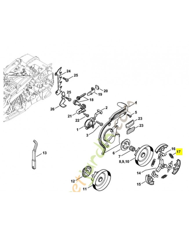 Ressort de tension 0000-997-5605 stihl.Pièce de rechange Stihl