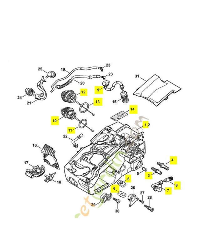 Carter moteur ms 193c