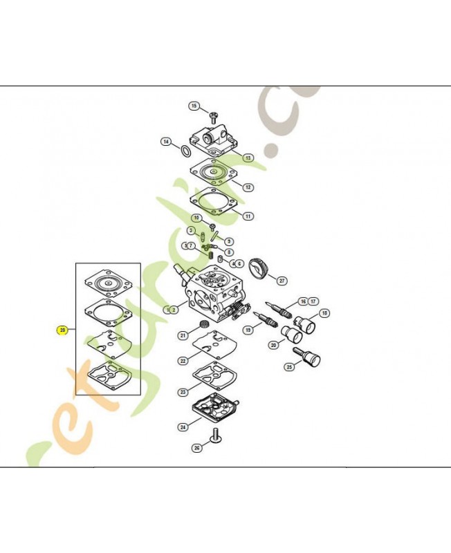 repère 11-12-22-23 Jeu de joints carburateur