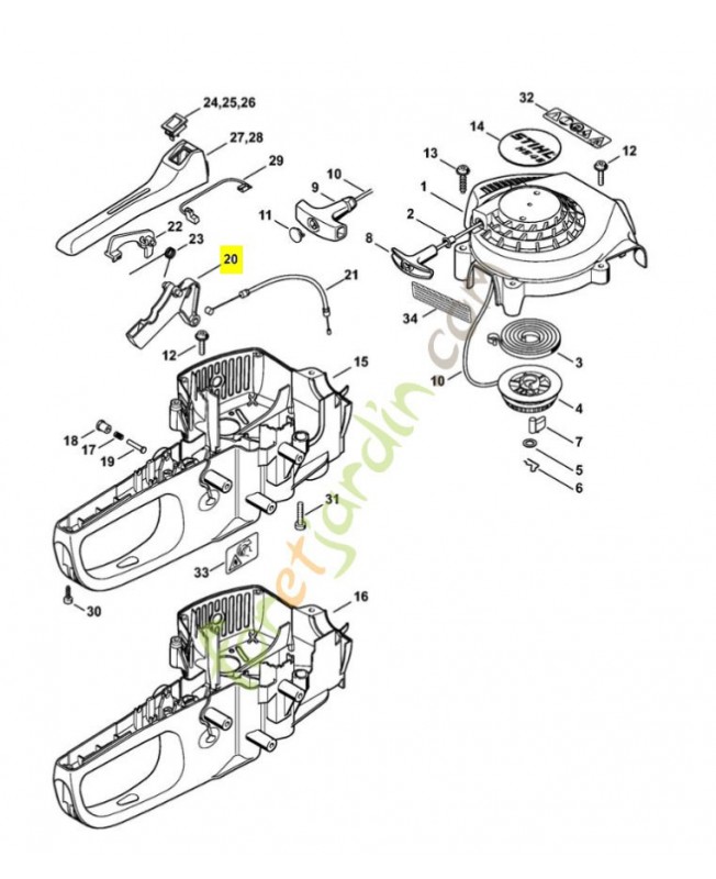 Manette des gaz 4228-182-1000. Pièce de rechange Sithl