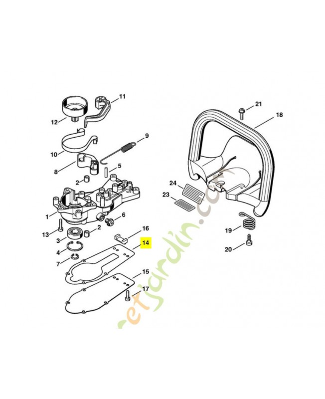 Joint de réducteur stihl 4228-649-0302. Pièce de rechange Sithl / Vicking