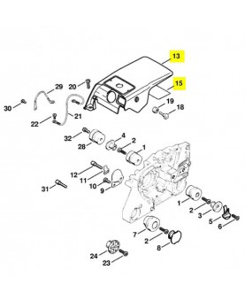 Repères 13 et 15 Capot