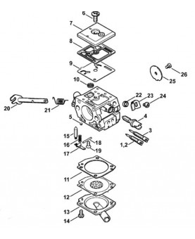 Repères 1-3 à 26 Carburateur