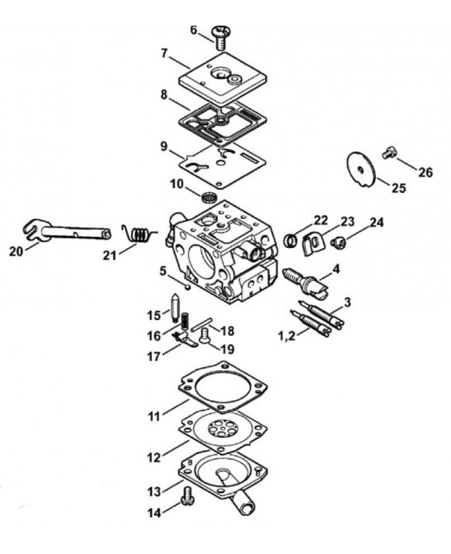 Repères 1-3 à 26 Carburateur