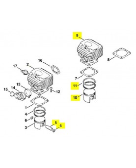 Repères 5-6-9 à 11 Cylindre