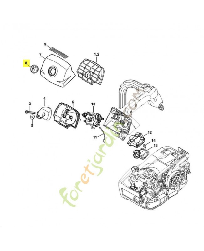 Verrou 1137-141-2301. Pièce détachée Stihl / Vicking