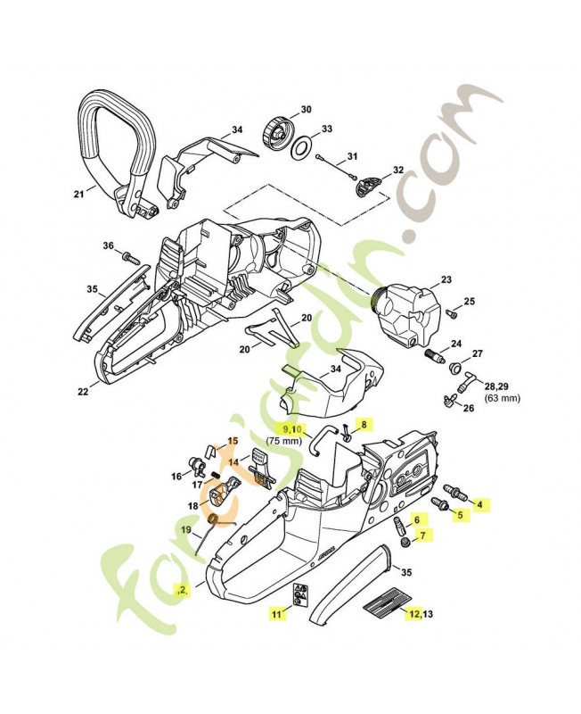 Carter poignee droit