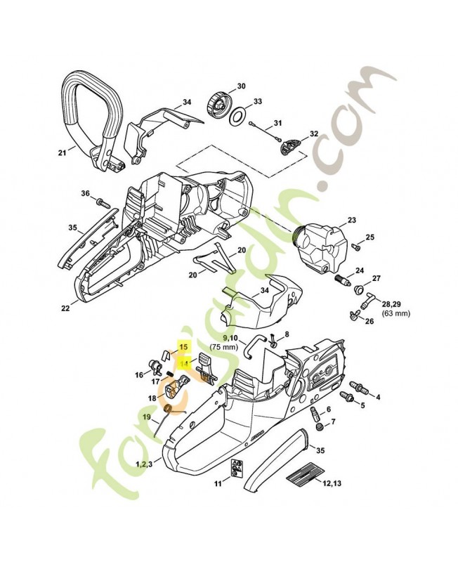 Levier d'arret 4522-430-9800 stihl