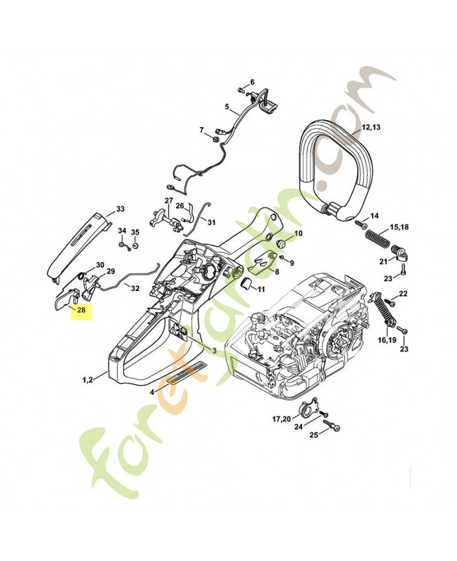 Levier d’arrêt 1145-182-0801. Pièce détachée Stihl / Vicking