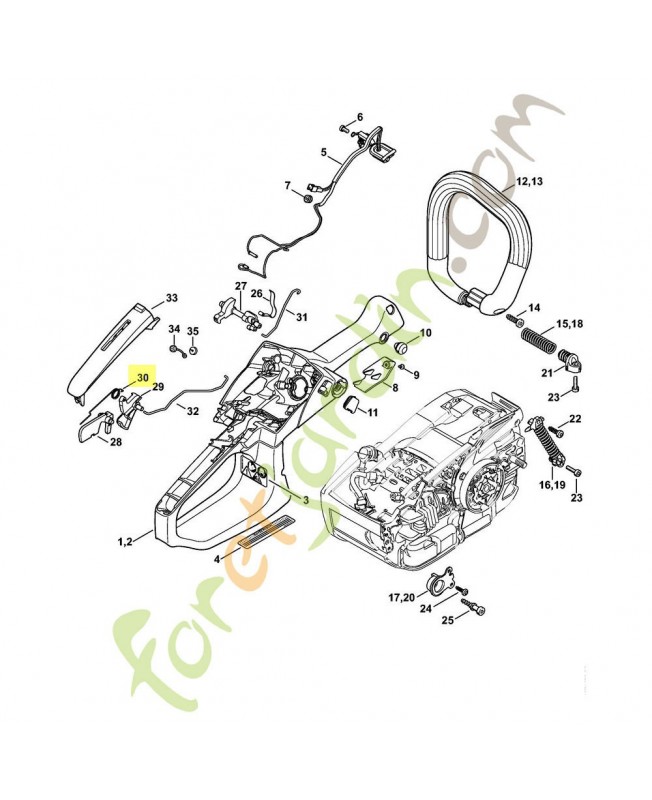 Ressort coudé 1129-182-4500. Pièce détachée Stihl / Vicking