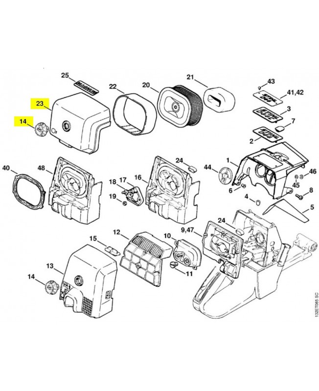 Repère 14 et 23 Couvercle