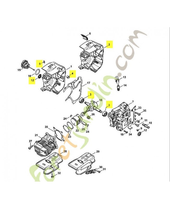 Demi-carter vilebrequin