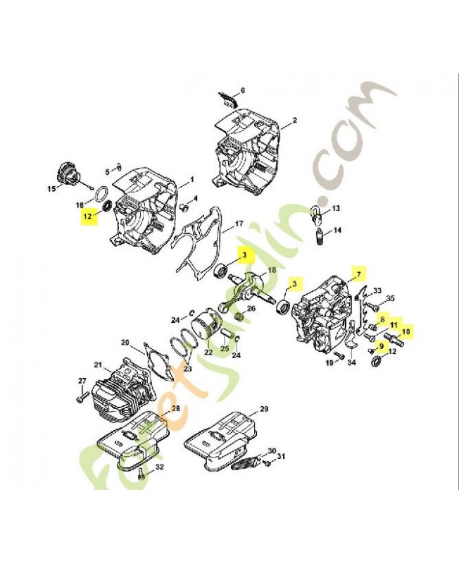 Demi-carter vilebrequin