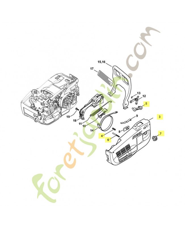 Couvercle de pignon 1145-640-1704. Pièce détachée Stihl 
