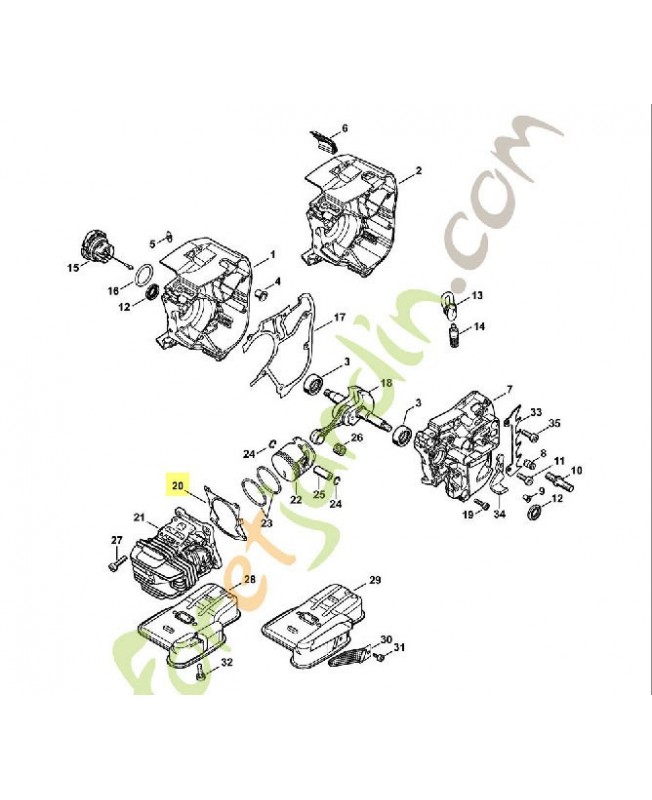 Joint de cylindre 1145-029-2302. Pièce détachée Stihl / Vicking