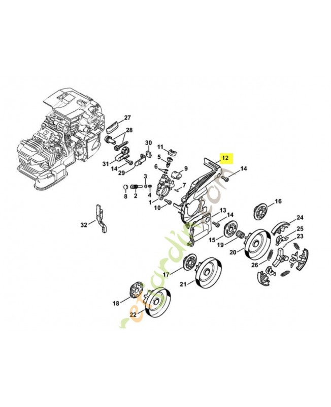 Couvercle 1145-021-1100. Pièce détachée Stihl