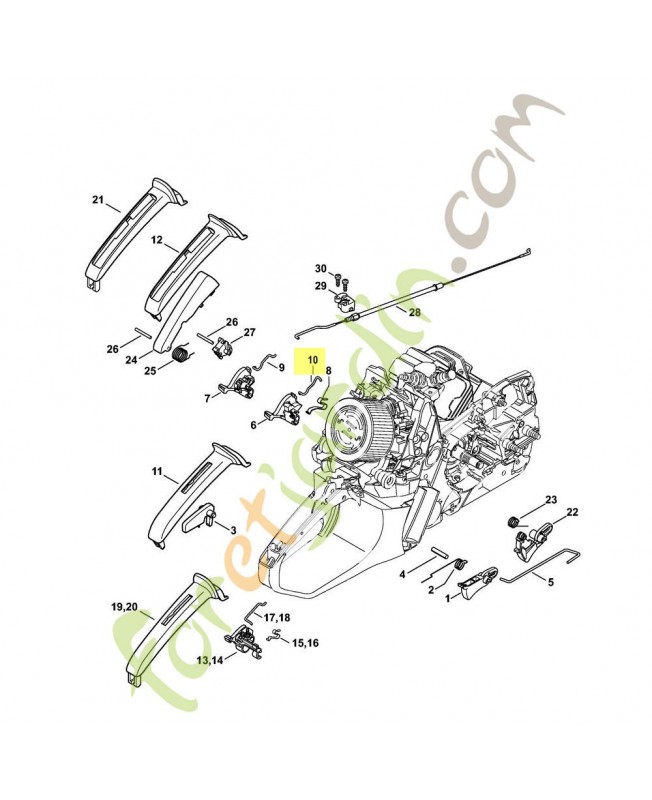 Tringlerie volet démarrage 1140-185-1902. Pièce de rechange Sithl / Vicking