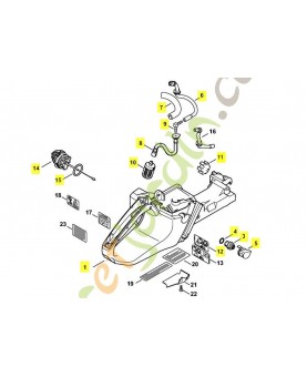 Carter de reservoir 1138-350-0807. Pièce détachée Stihl / Vicking