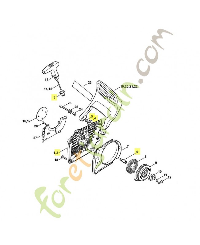 Carter de ventilateur 1140-080-1800. Pièce détachée Stihl / Vicking