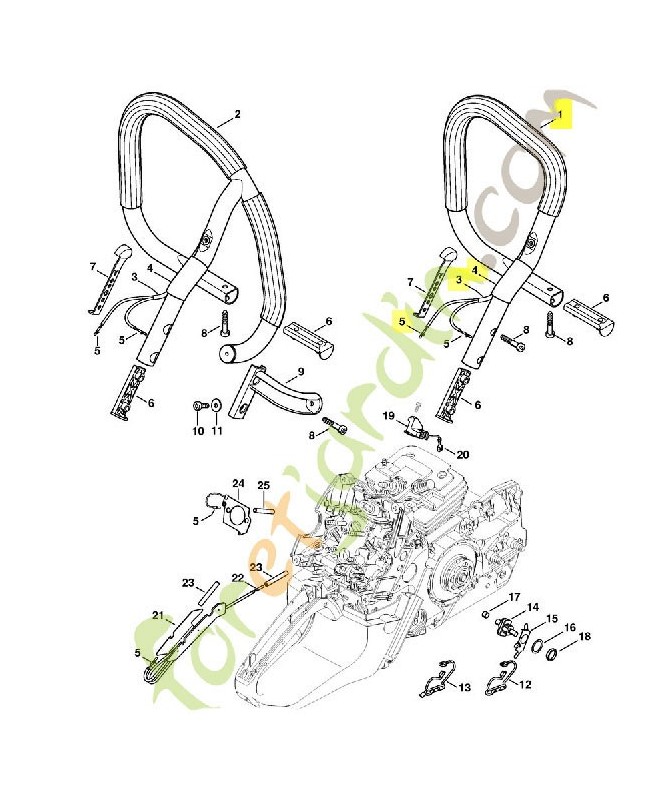 Poignee tubulaire ms441w
